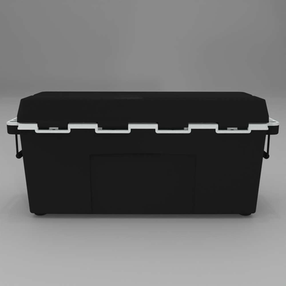 Back of Black 88 quart cooler 