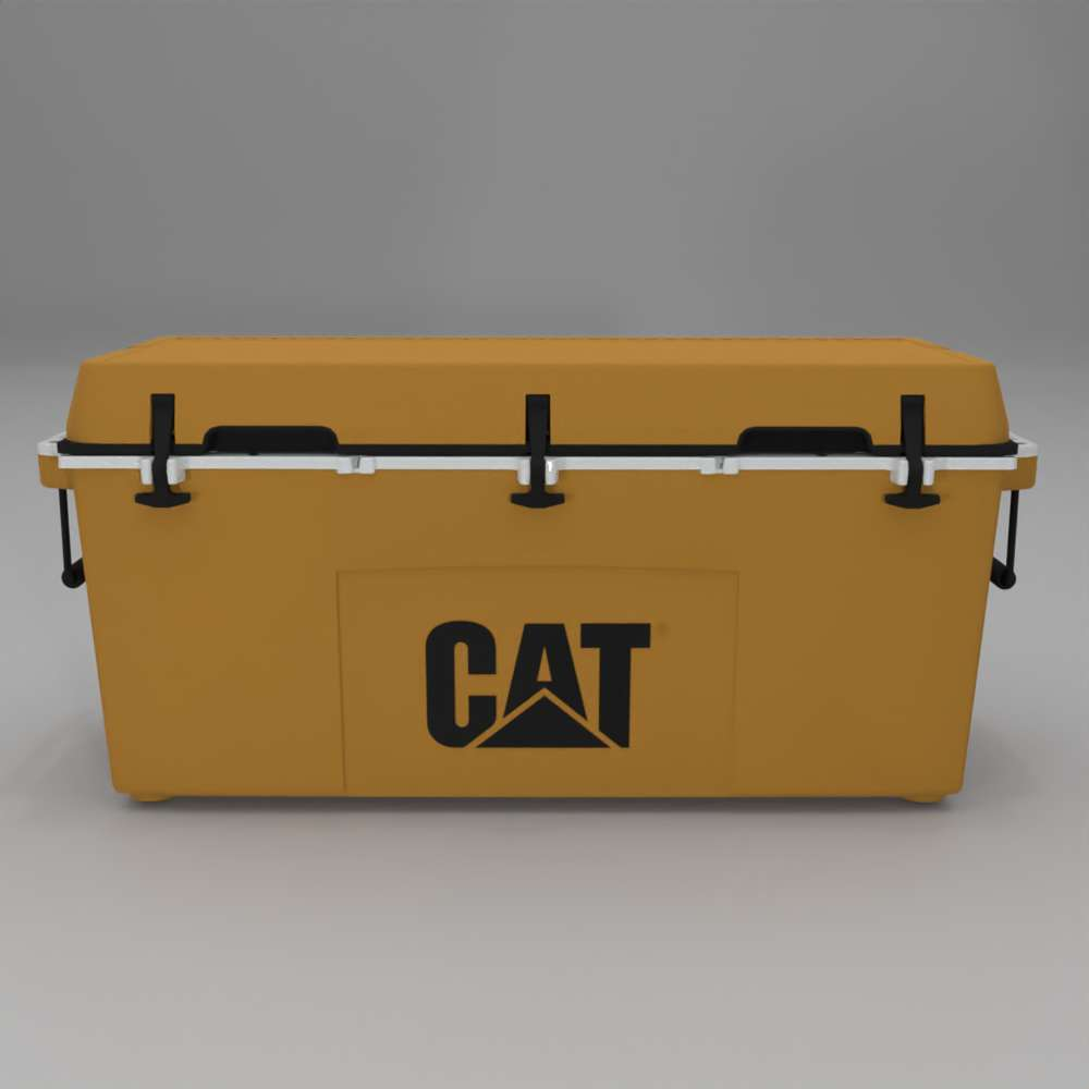 Front of 88 quart Cat Yellow
