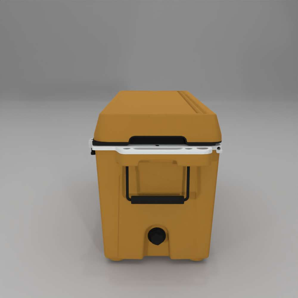 left side Cat 88 Quart Cooler with drain plug